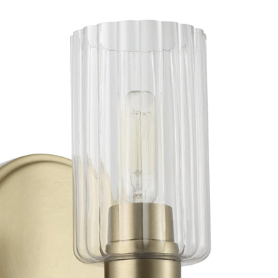 Bedminster 5-inch 1-light Champagne Gold Vanity Light with Clear Ribbed Glass Shade