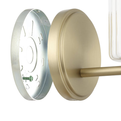 Bedminster 5-inch 1-light Champagne Gold Vanity Light with Clear Ribbed Glass Shade