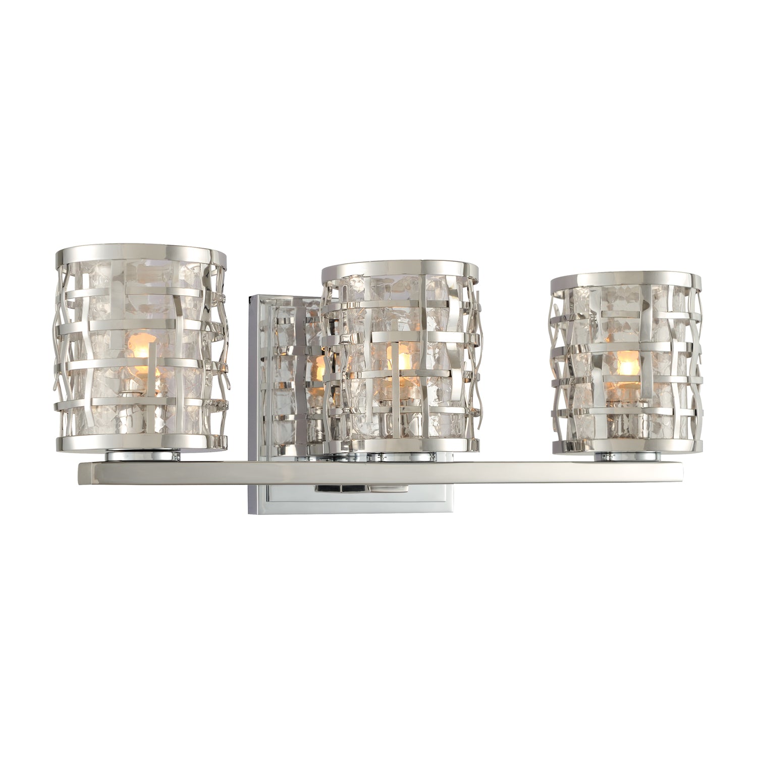 15.5'' Bridgeport 3 Light Polished Stainless Steel Vanity Light