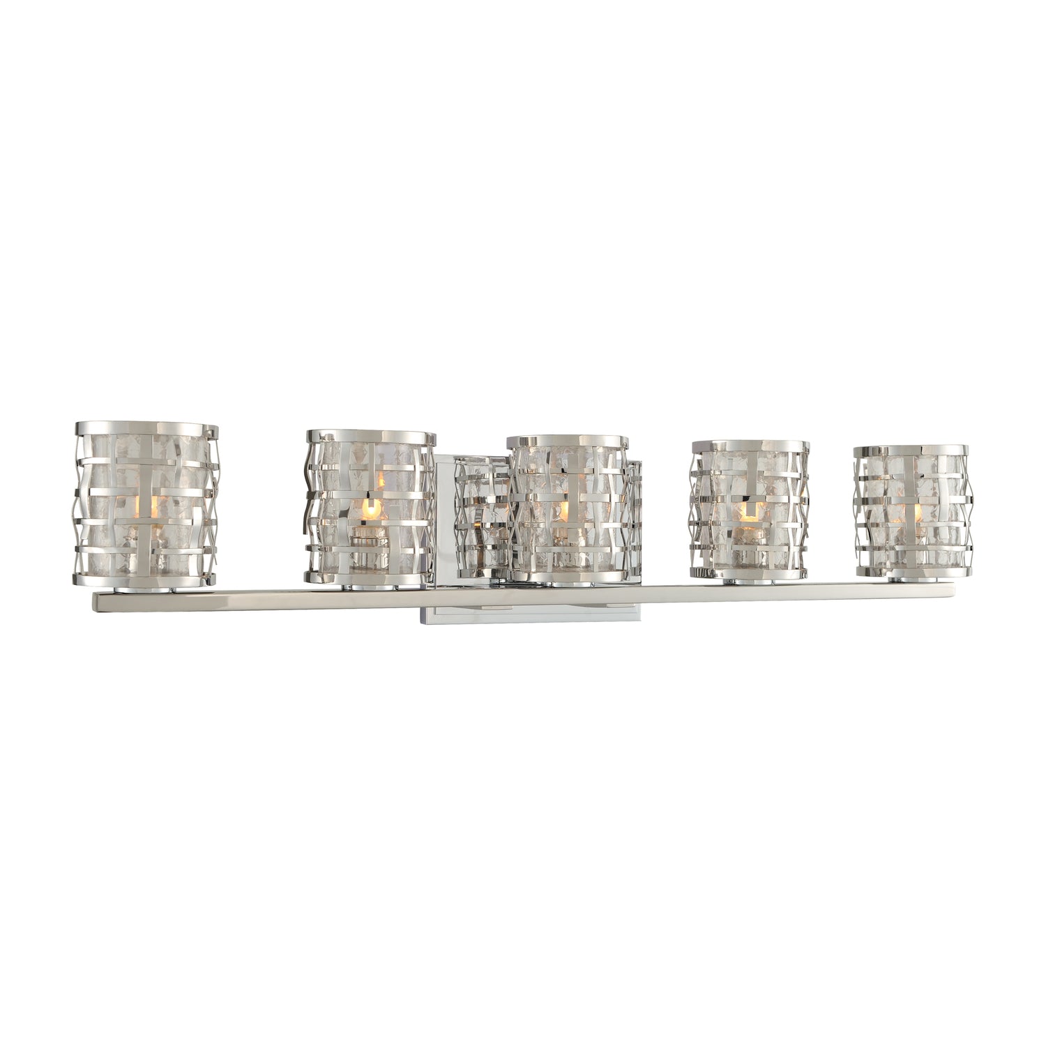 27.5'' Bridgeport 5 Light Polished Stainless Steel Vanity Light