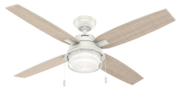 52 inch Ocala Fresh White Damp Rated Ceiling Fan with LED Light Kit and Pull Chain