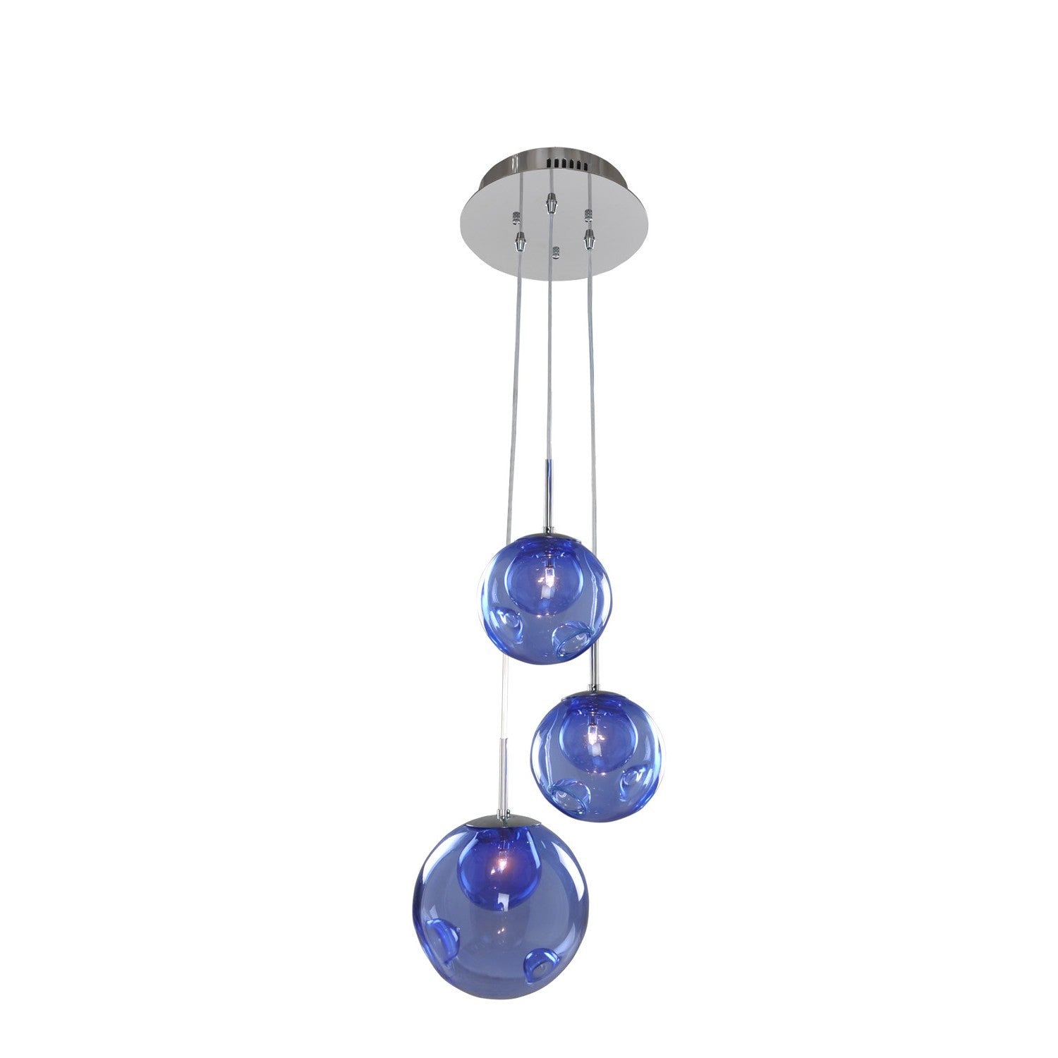 16.5'' Meteor 3 Light Polished Chrome Pendant