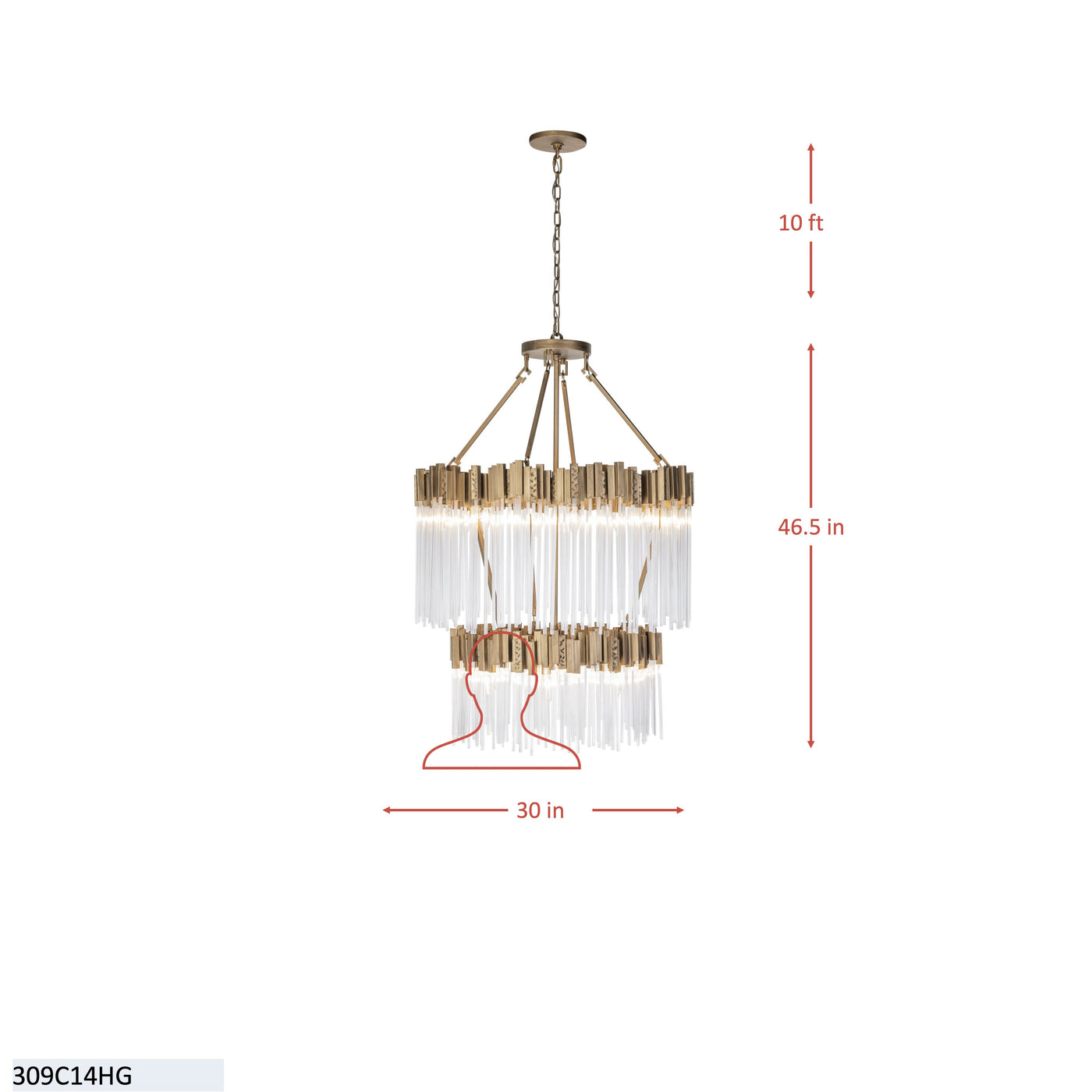 Matrix 14 Light 2-Tier Chandelier