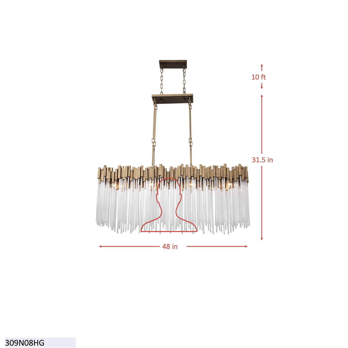 Matrix 8 Light Linear Pendant