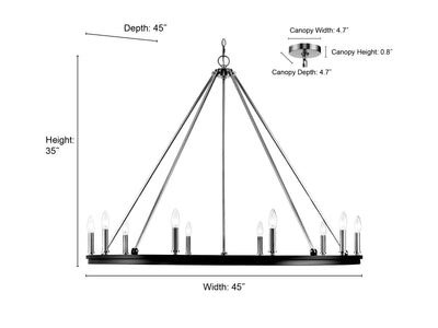 35'' Carruth Modern Gold 10 Light Chandelier