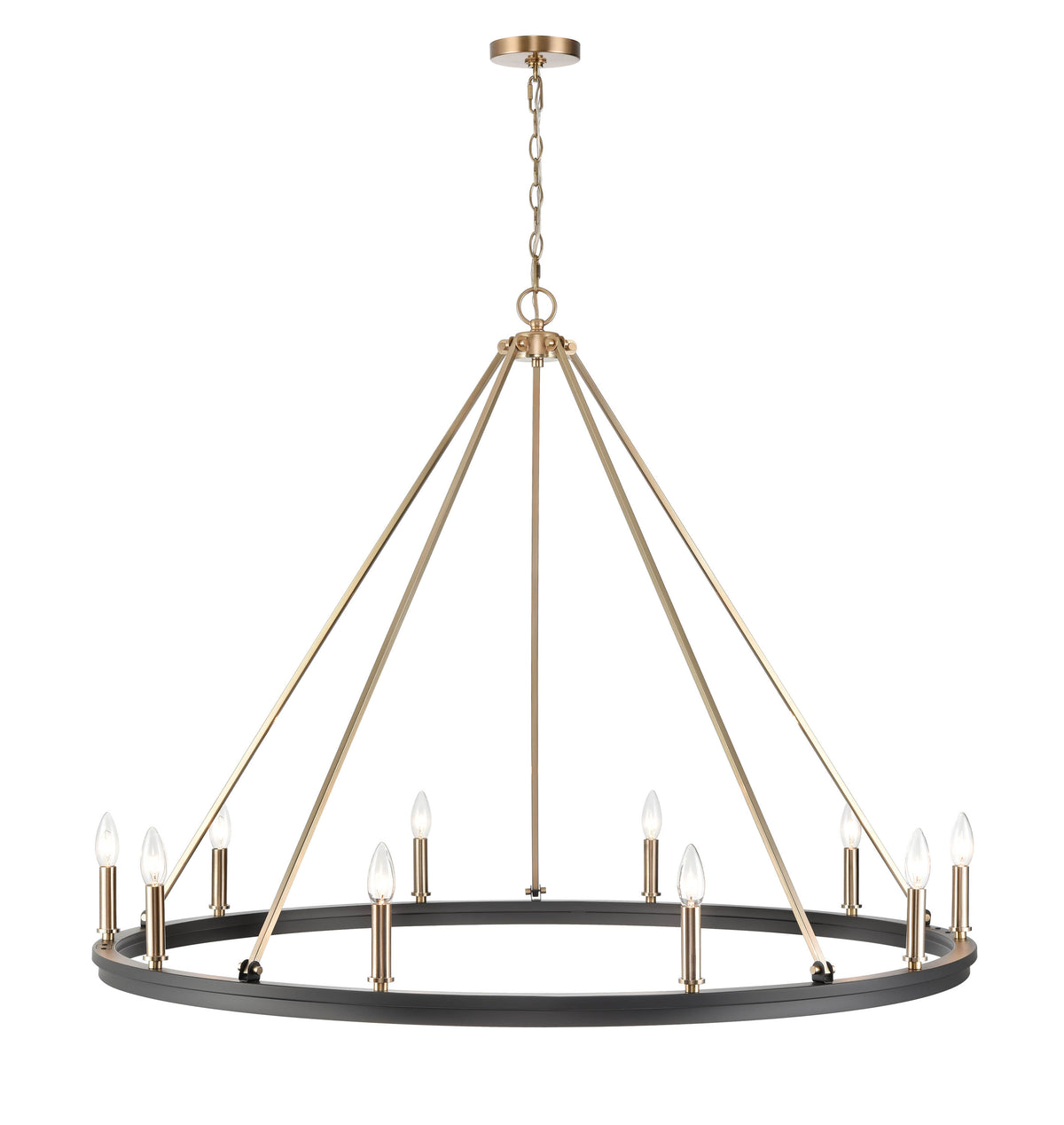 32'' Carruth Matte Black/Modern Gold 10 Light Chandelier