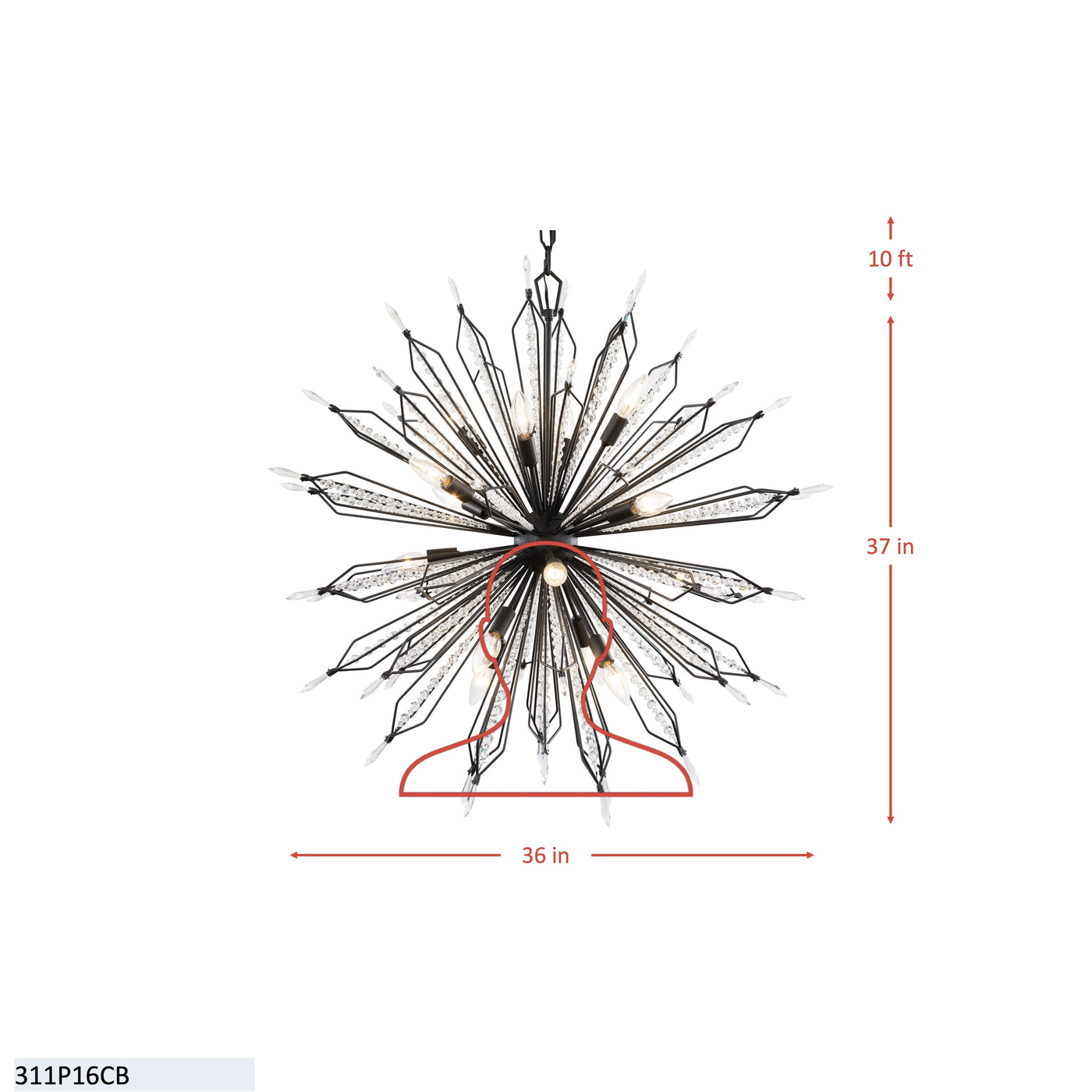 Orbital 16 Light Large Pendant