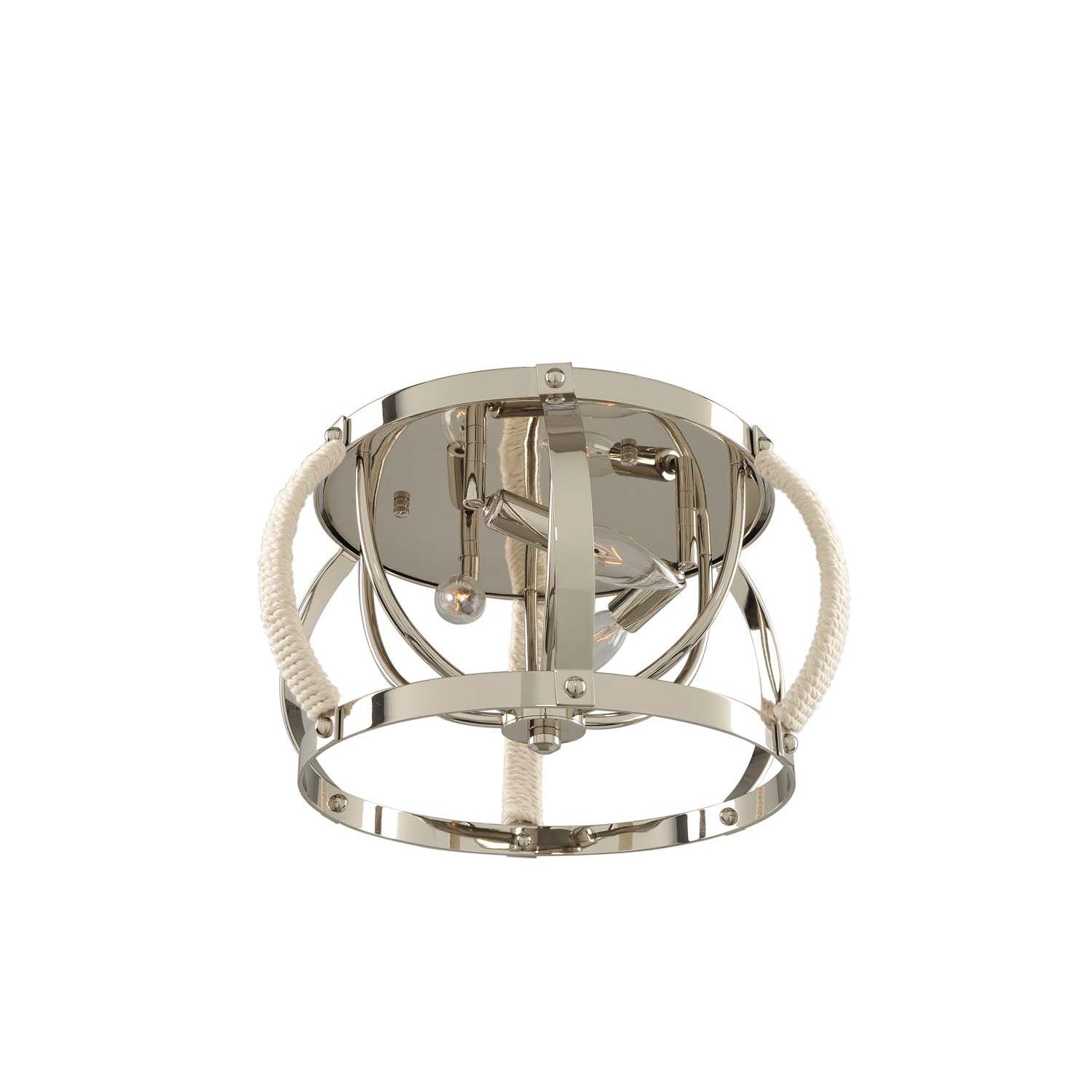 8'' Bradbury 3 Light Polished Nickel Flush Mount