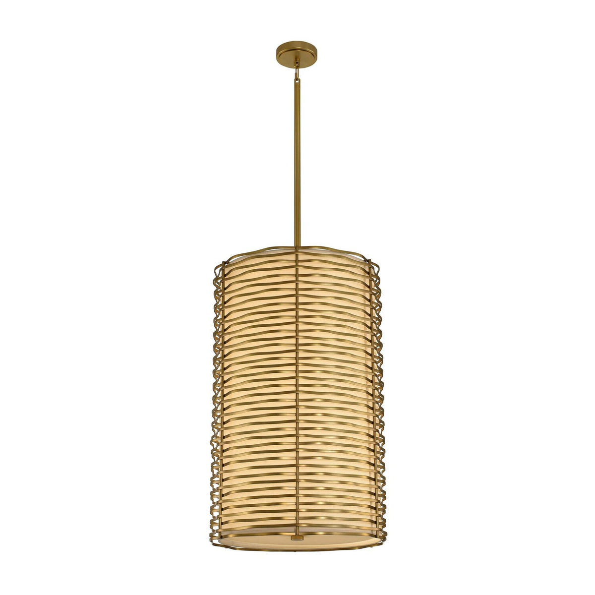 36'' Paloma 1 Light Vintage Pearlized Brass Chandelier