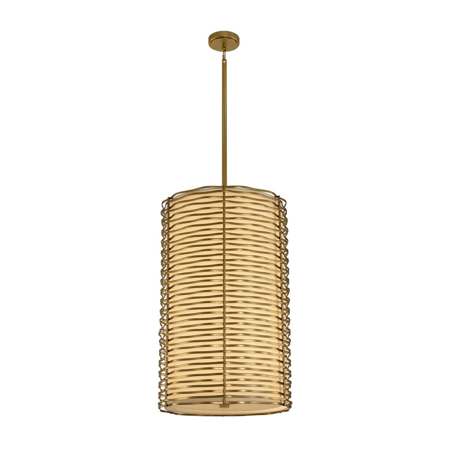 36'' Paloma 1 Light Vintage Pearlized Brass Chandelier