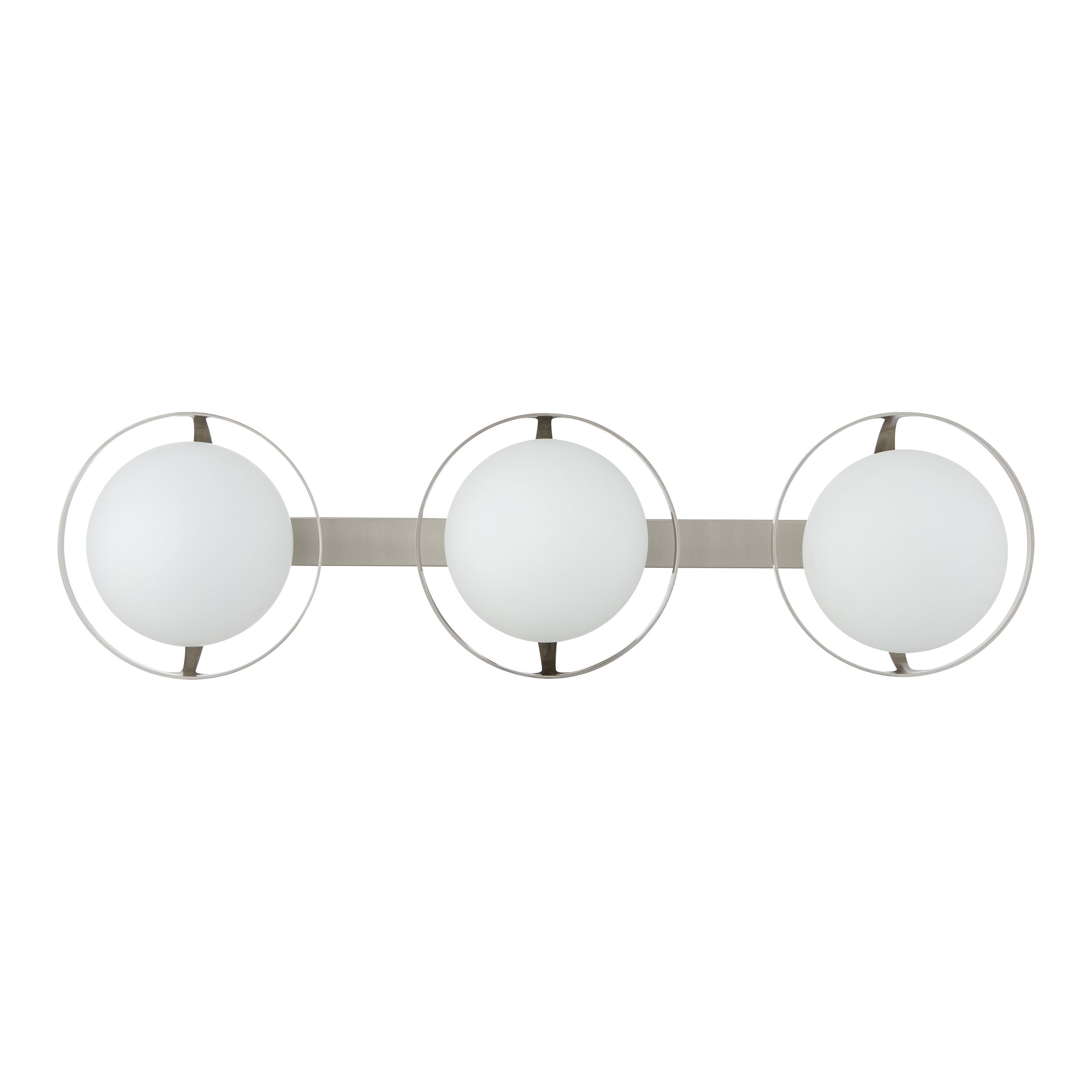Parker 24-inch 3-light Brushed Nickel Vanity Light with Etched Opal Glass Shades