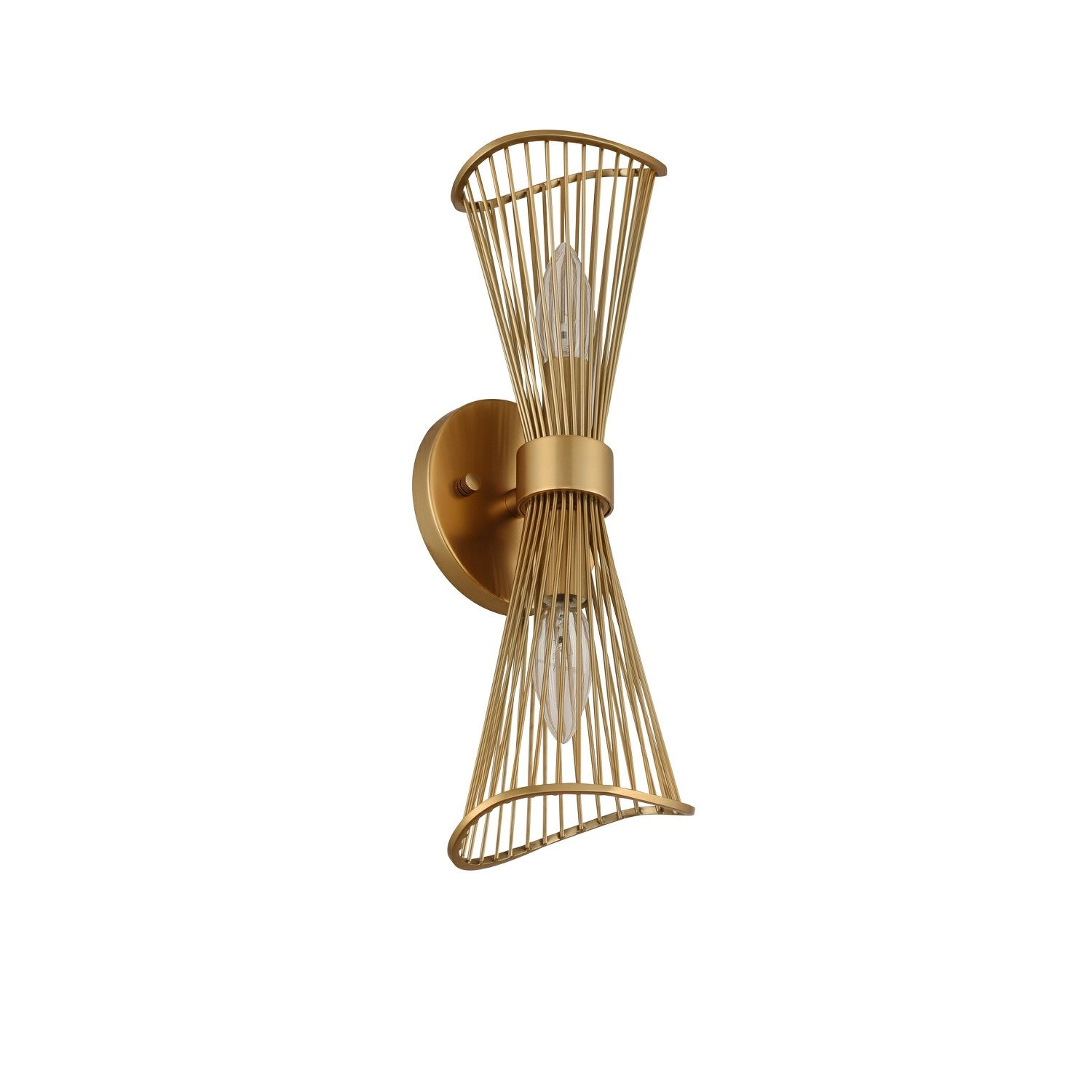 6'' Aurora 2 Light Nordic Brass Wall Sconce