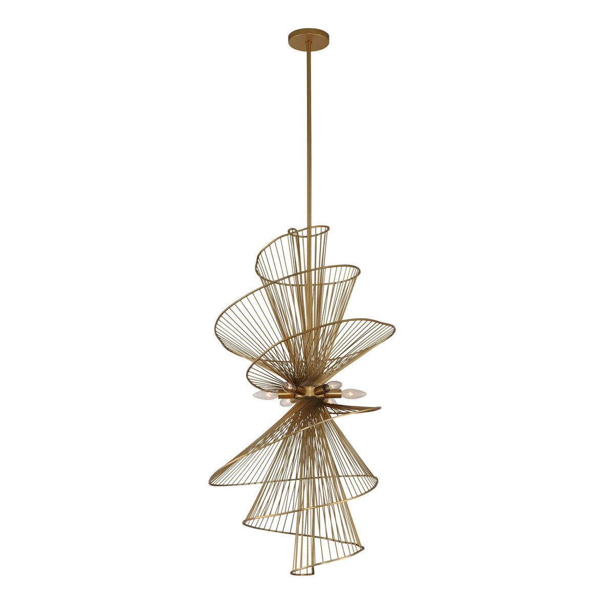 40'' Aurora 6 Light Nordic Brass Pendant