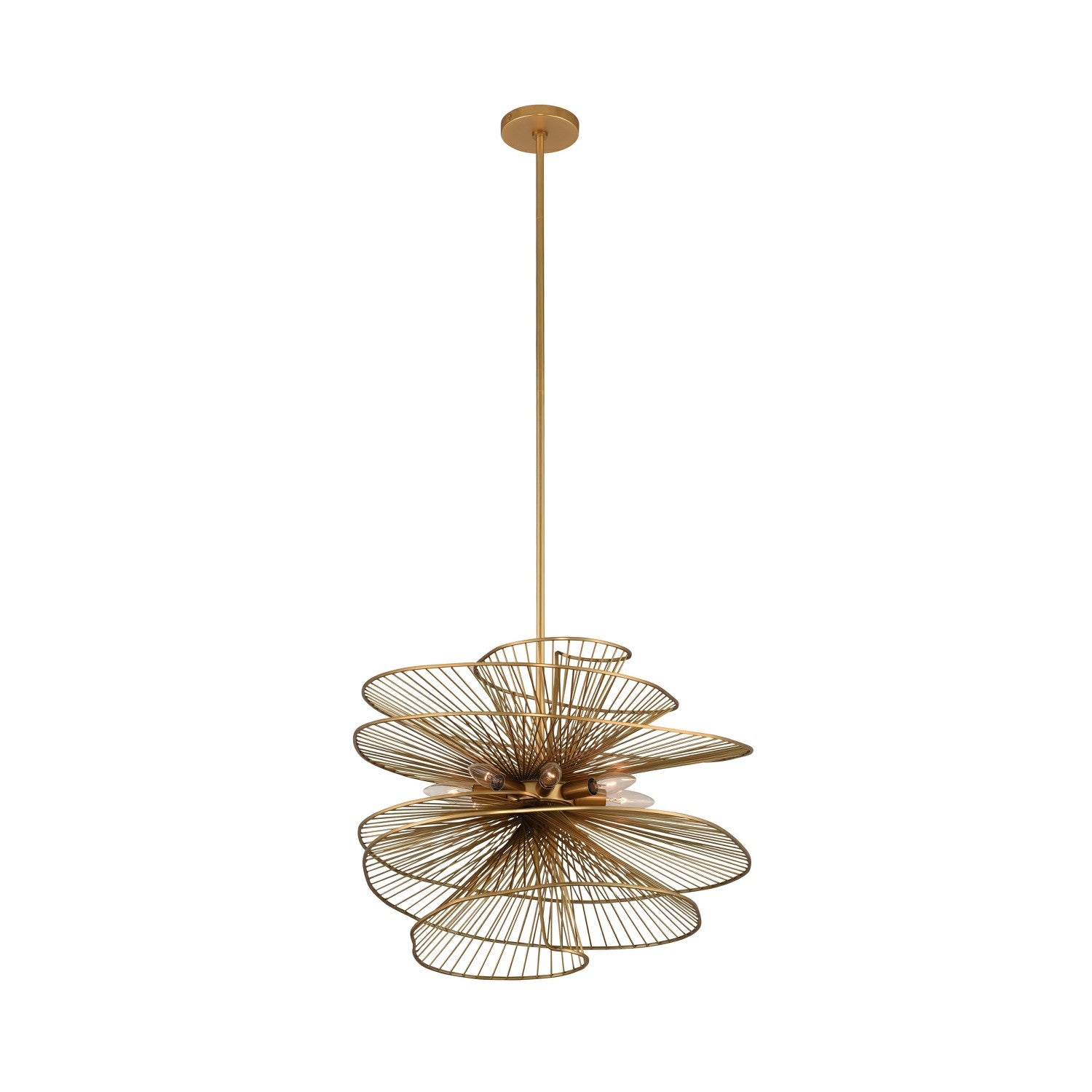 19'' Aurora 8 Light Nordic Brass Chandelier
