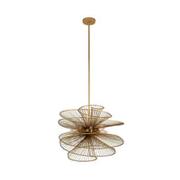 19'' Aurora 8 Light Nordic Brass Chandelier