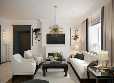 19'' Aurora 8 Light Nordic Brass Chandelier