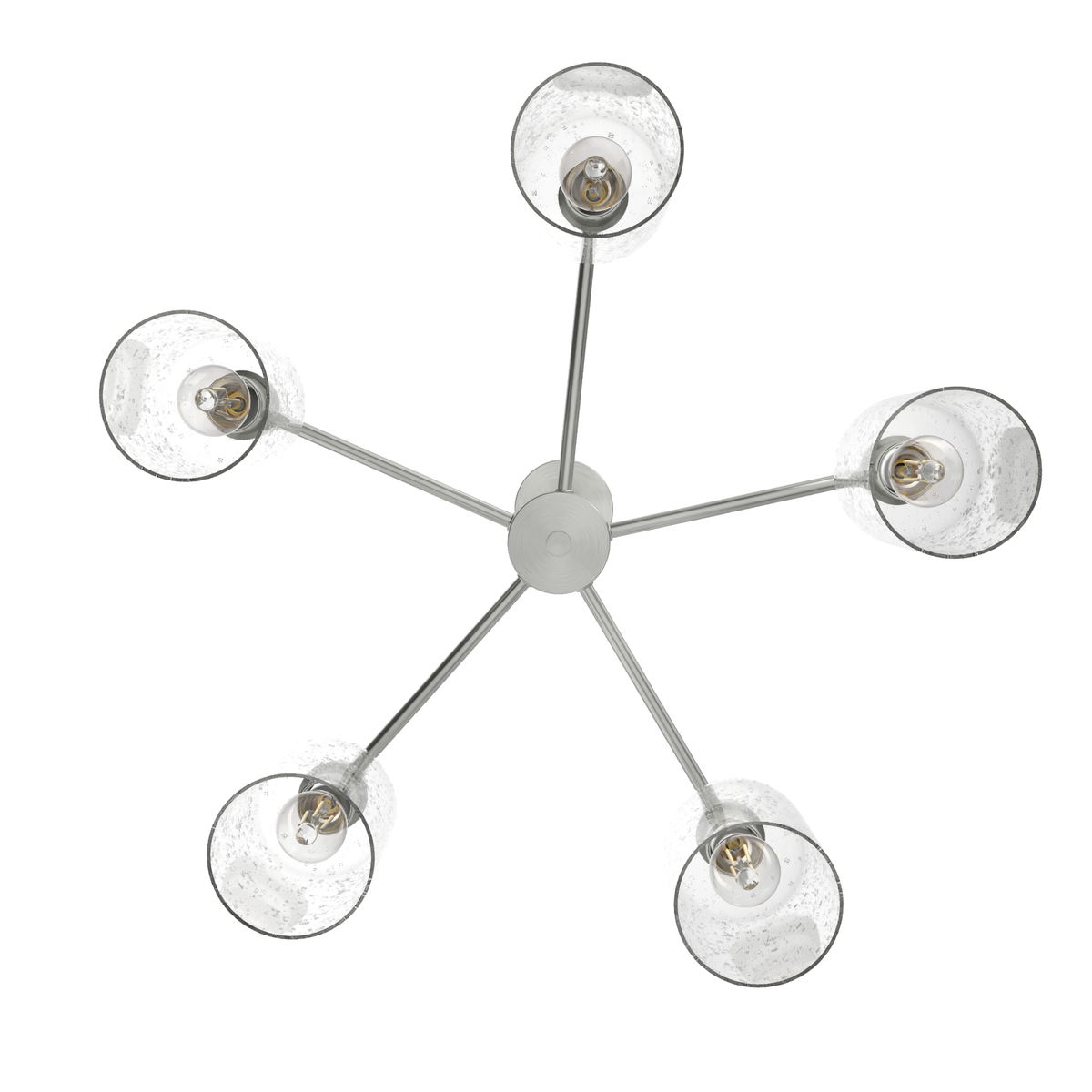 Lochemeade 26-inch 5-light Brushed Nickel Chandelier with Seeded Glass