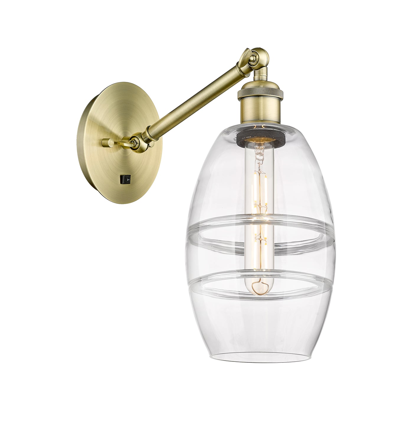 Ballston Sconce Cast Brass Steel Glass