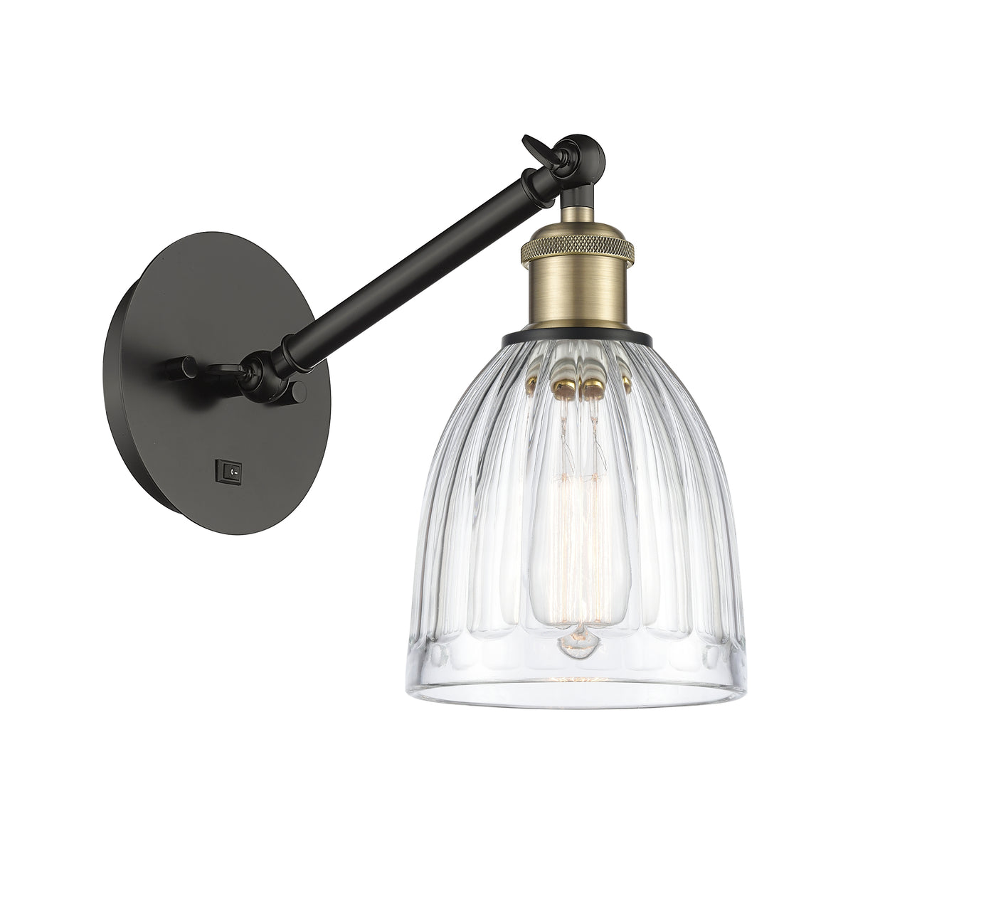 Ballston Sconce Cast Brass Steel Glass