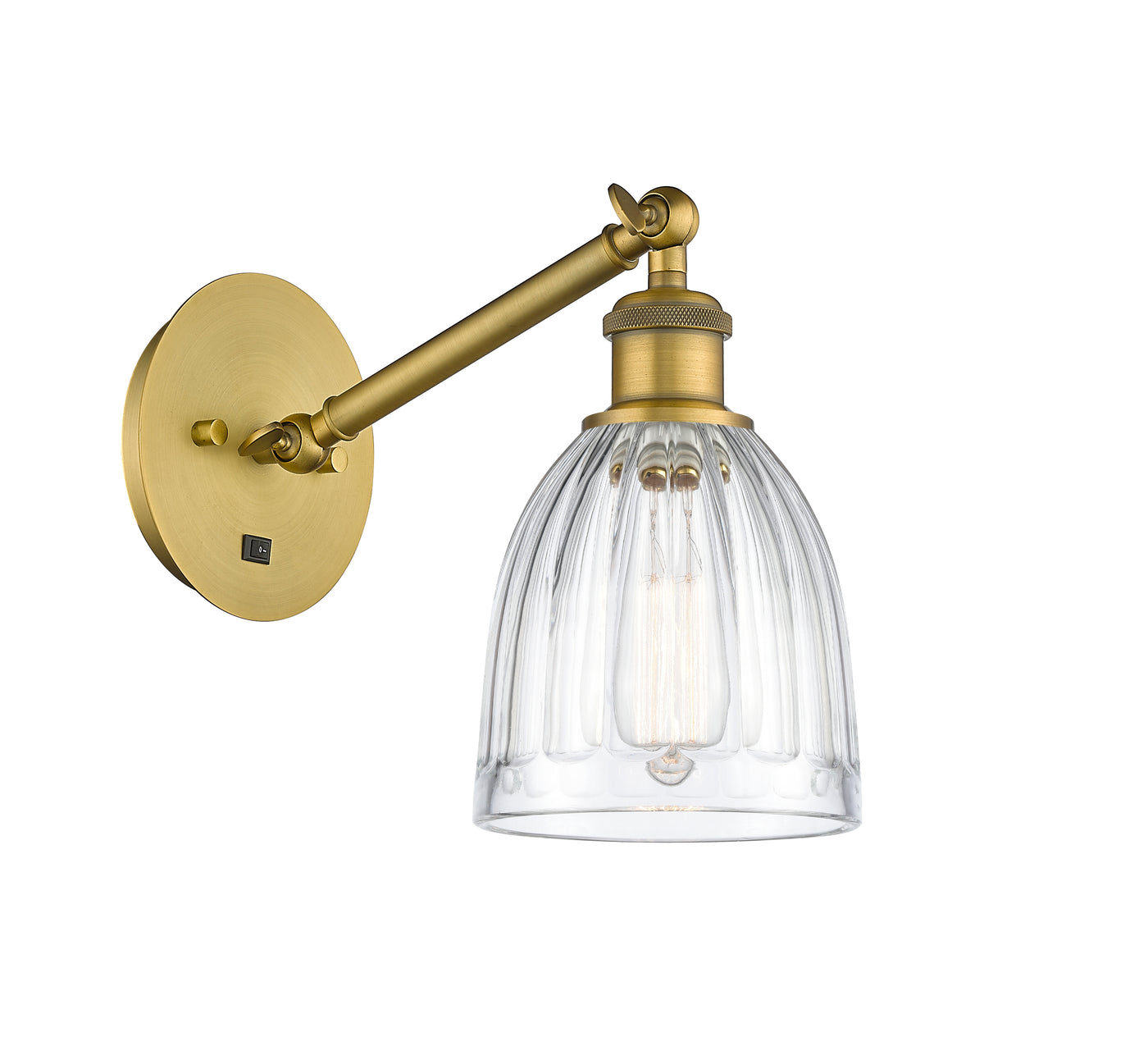 Ballston Sconce Cast Brass Steel Glass