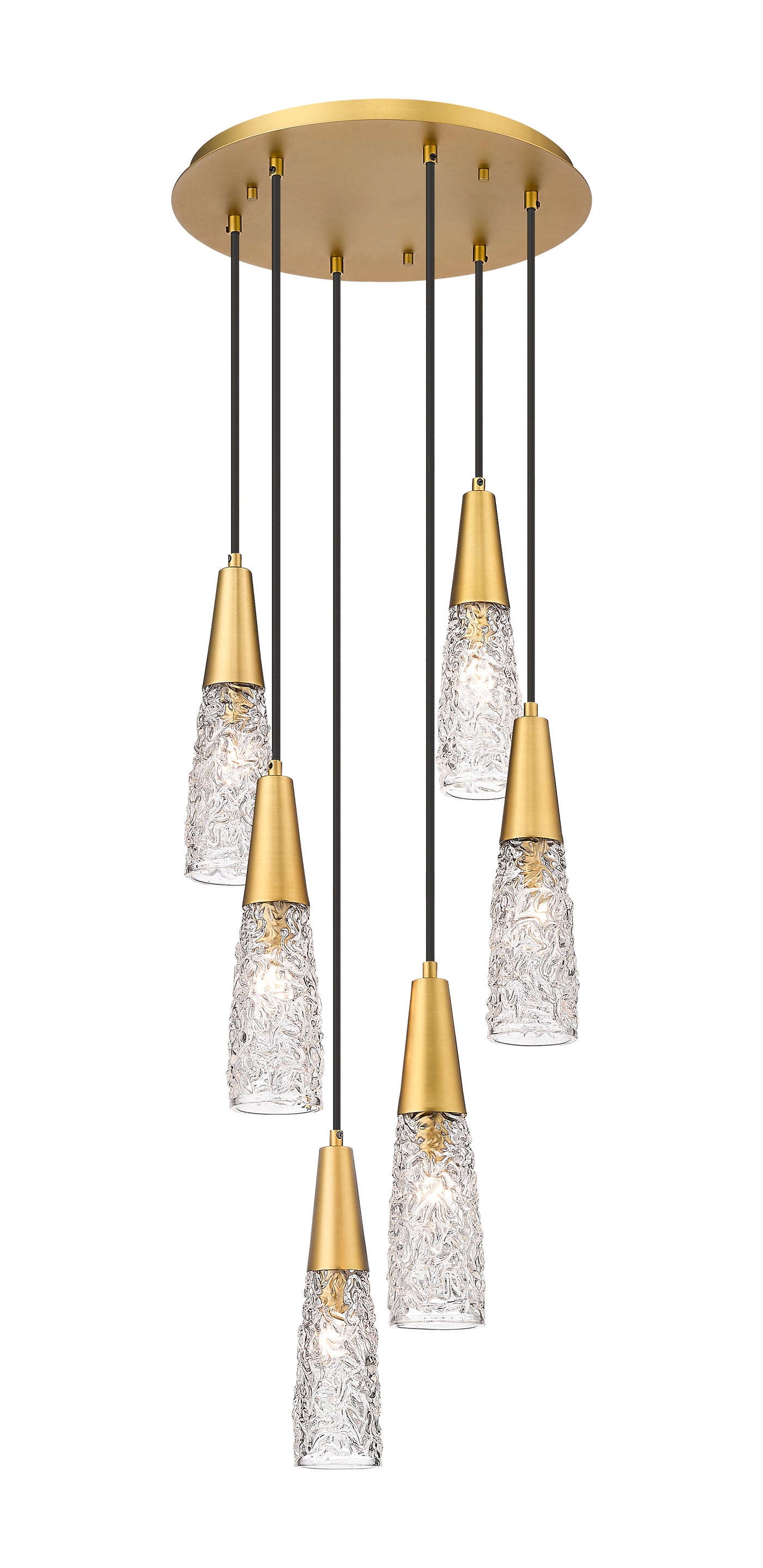 Downtown Urban Multi Pendant Brushed Brass