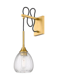 Downtown Urban Sconce Glass Steel 17 Inch