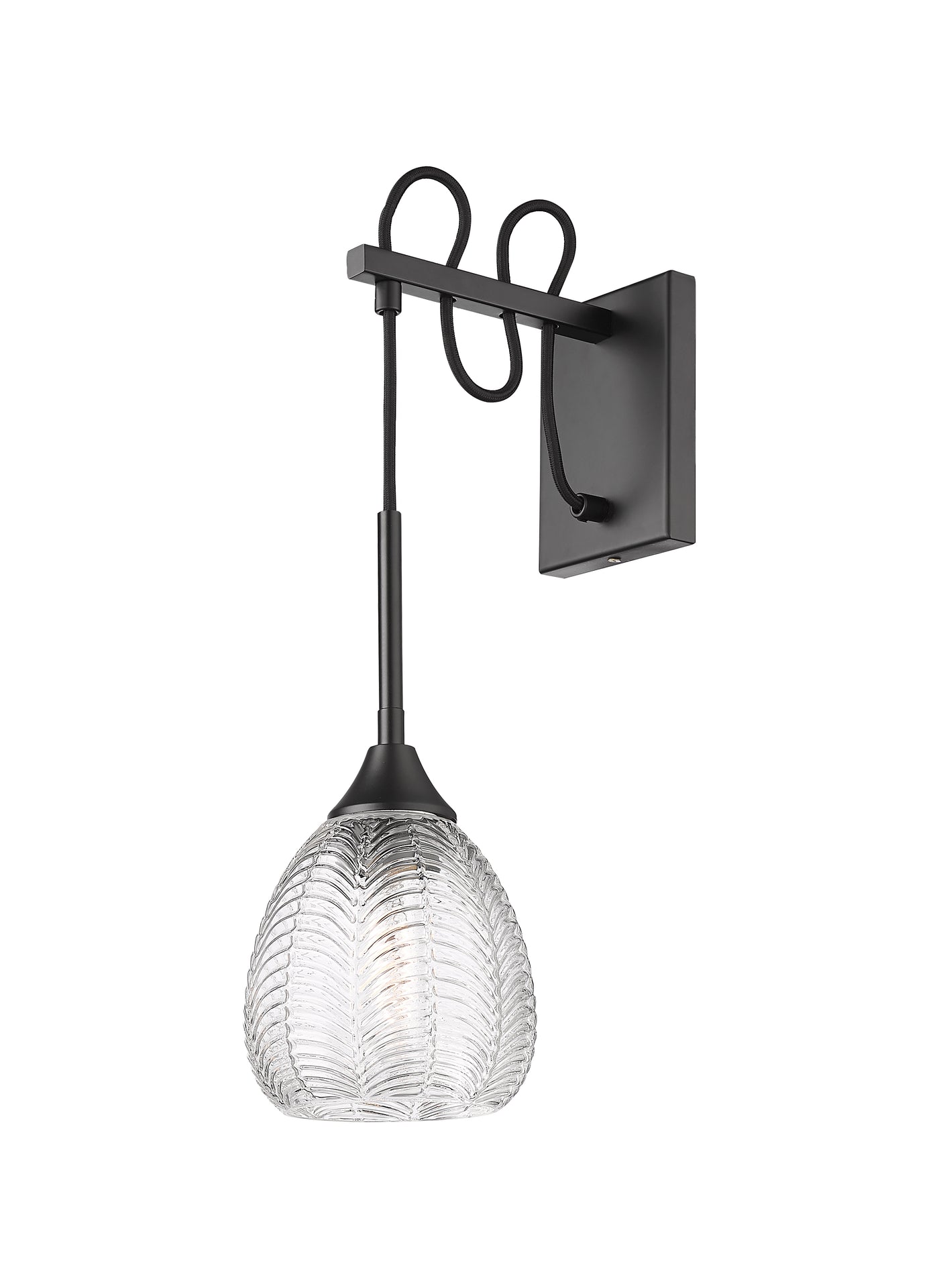 Downtown Urban Sconce Glass Steel 17 Inch