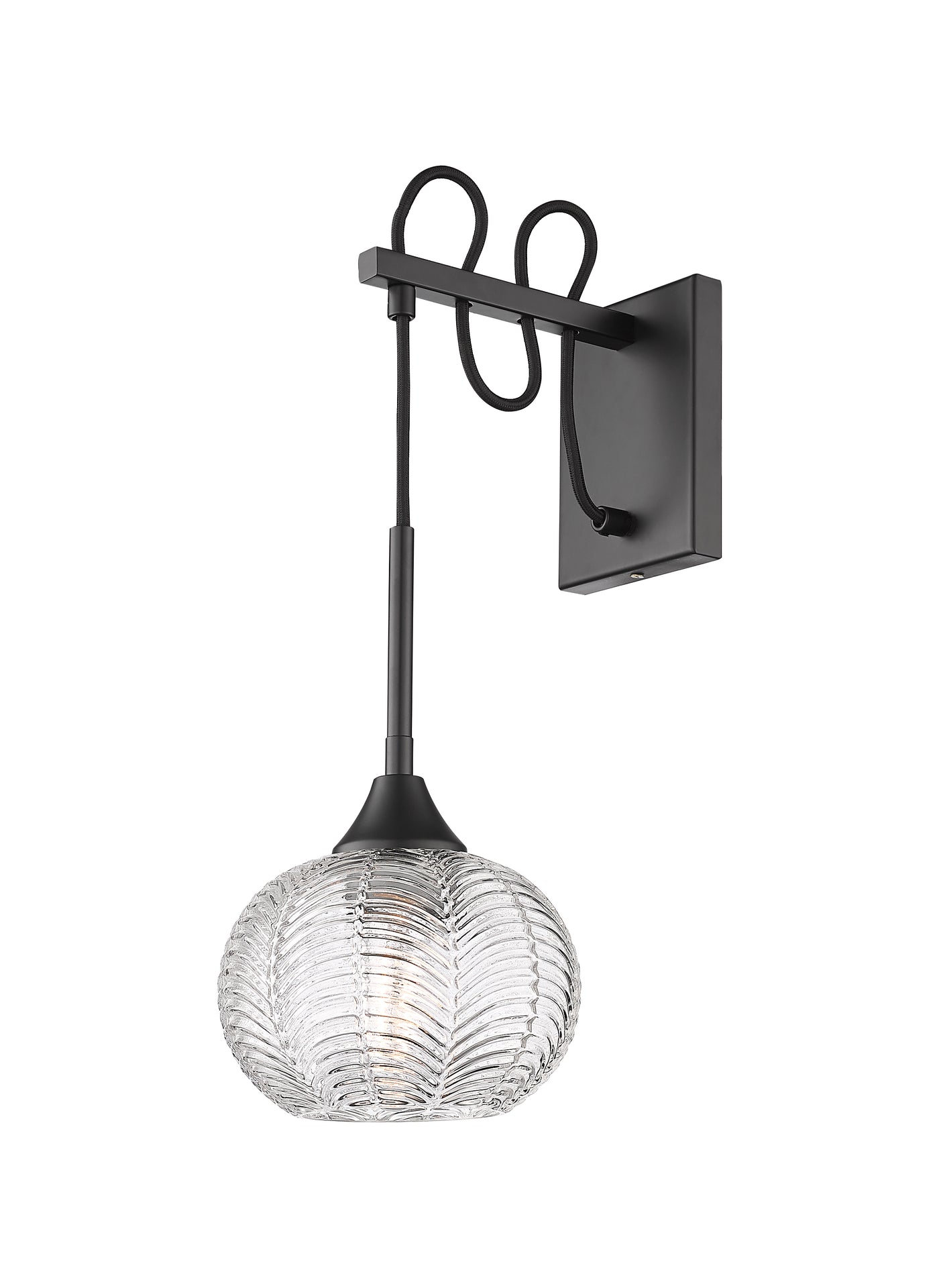 Downtown Urban Sconce Glass Steel 16.25 Inch