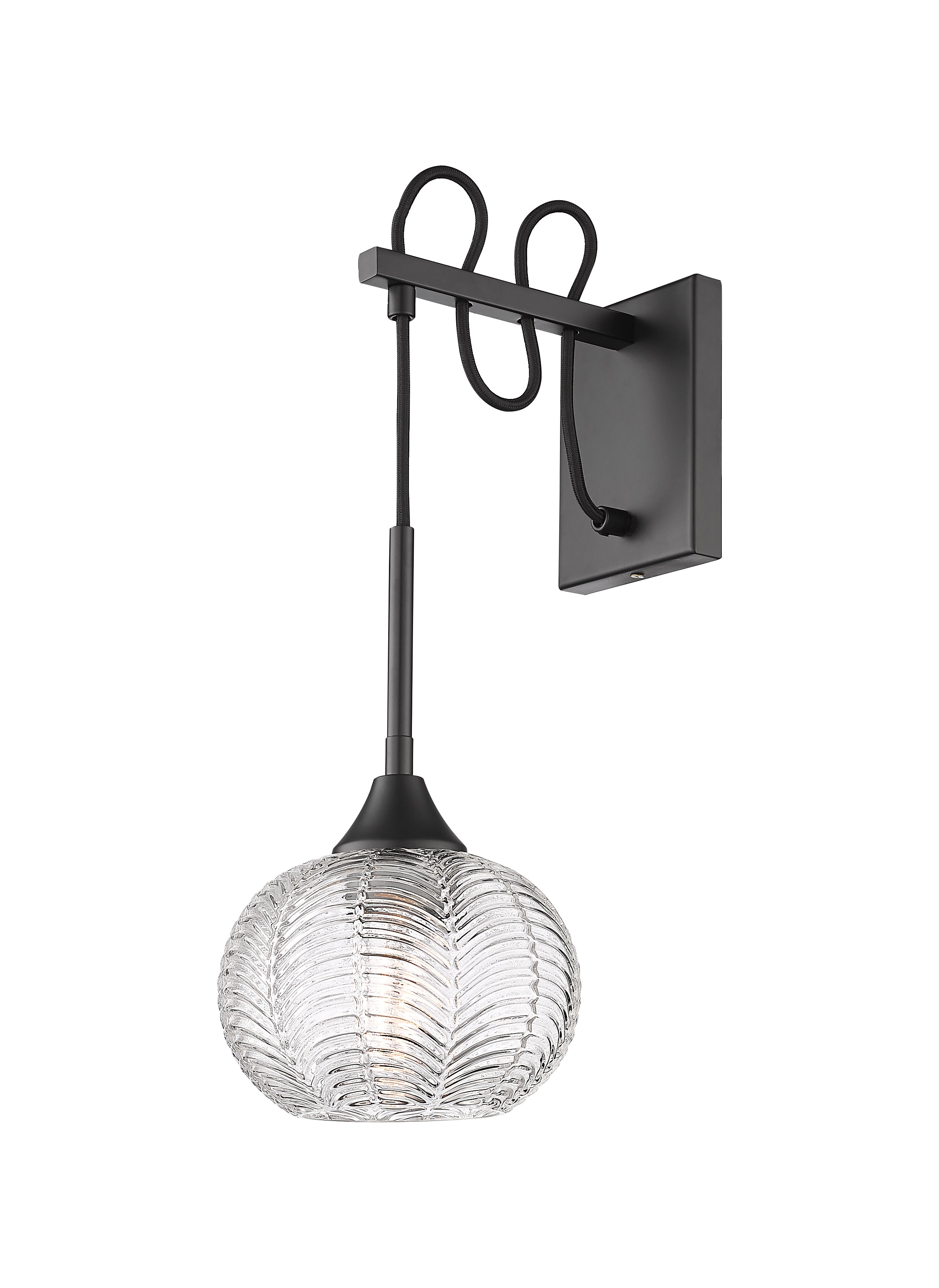 Downtown Urban Sconce Glass Steel 16.25 Inch