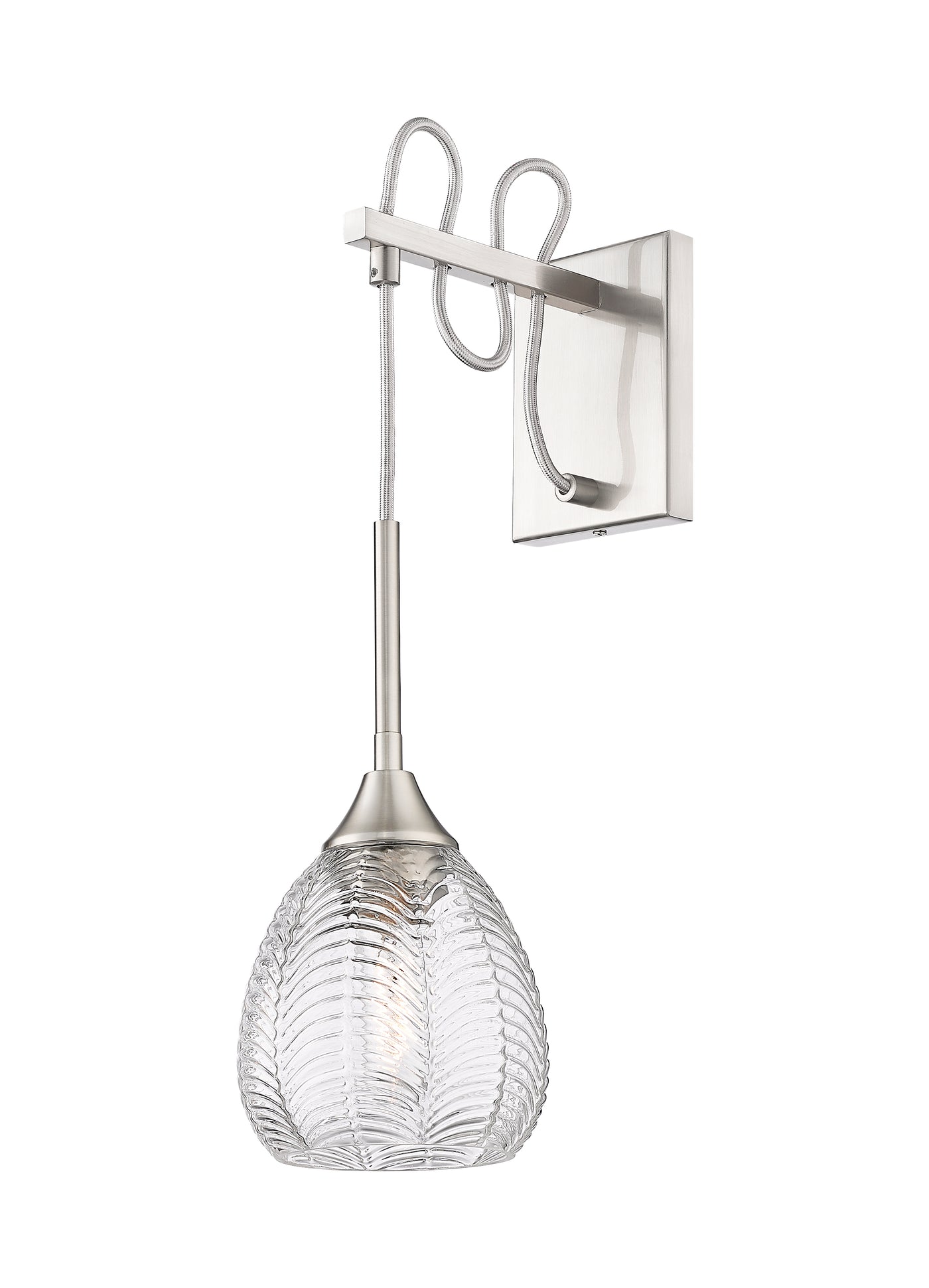 Downtown Urban Sconce Glass Steel 17 Inch