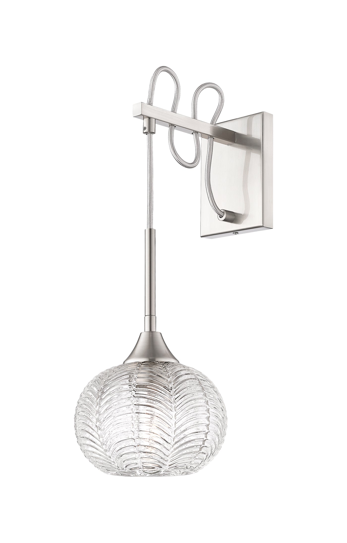 Downtown Urban Sconce Glass Steel 16.25 Inch
