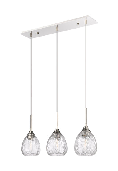 Downtown Urban Island Light Glass Steel Finish