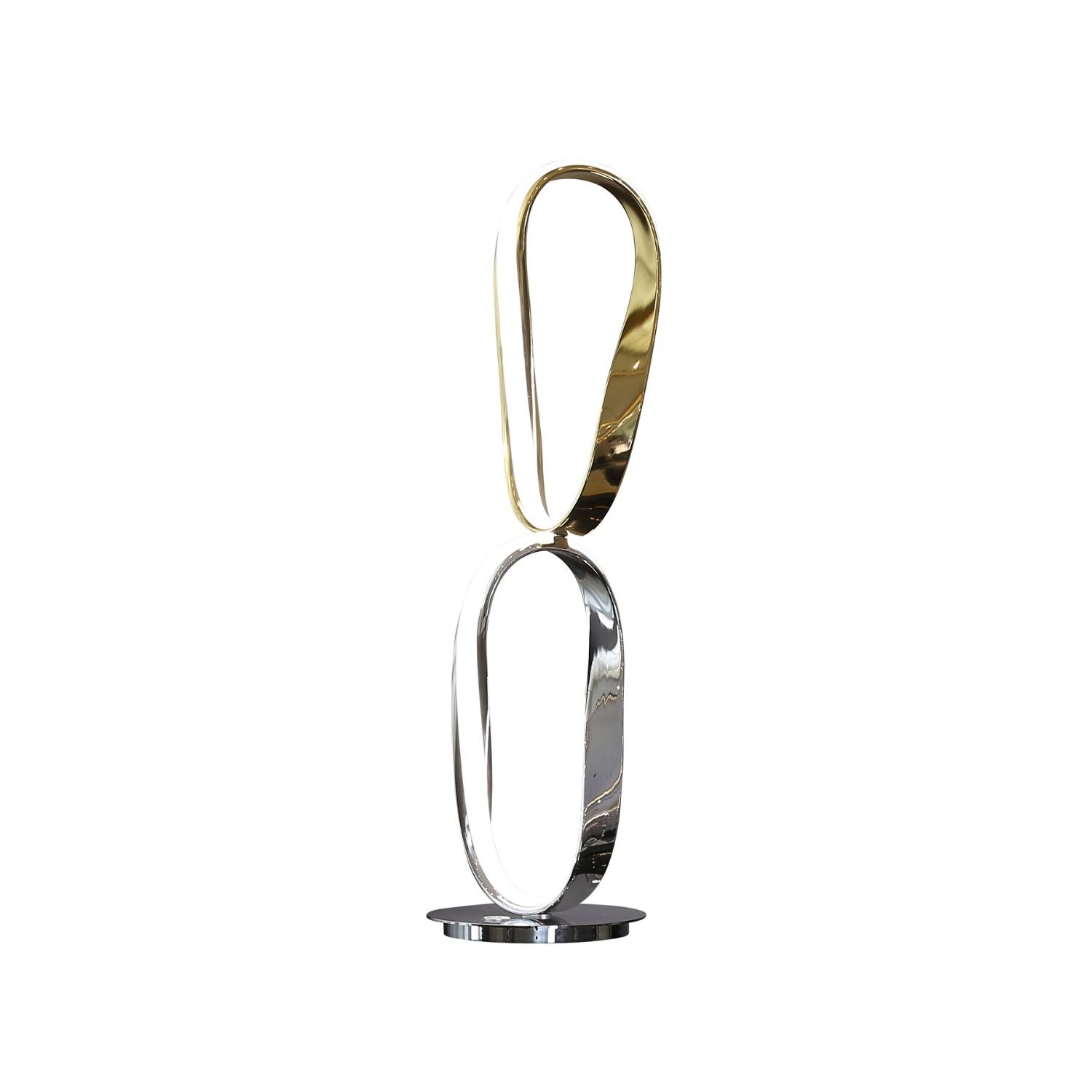 Prague Chrome & Gold Table Lamp | Natural White LED Strip & Touch Dimmer