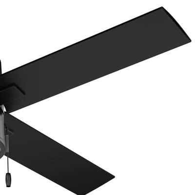 52 inch Beck Matte Black Ceiling Fan with LED Light Kit and Pull Chain