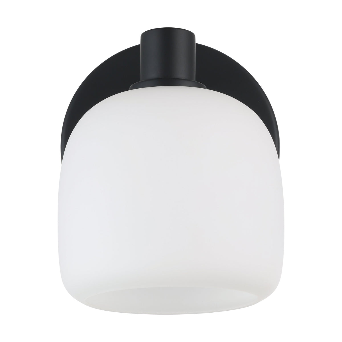 Valentina 5-inch 1-light Matte Black Vanity Light with Etched Opal Glass Shade