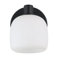Valentina 5-inch 1-light Matte Black Vanity Light with Etched Opal Glass Shade