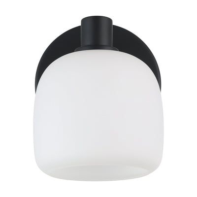 Valentina 5-inch 1-light Matte Black Vanity Light with Etched Opal Glass Shade