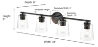 34''  Chrome 4 Light Bath Vanity