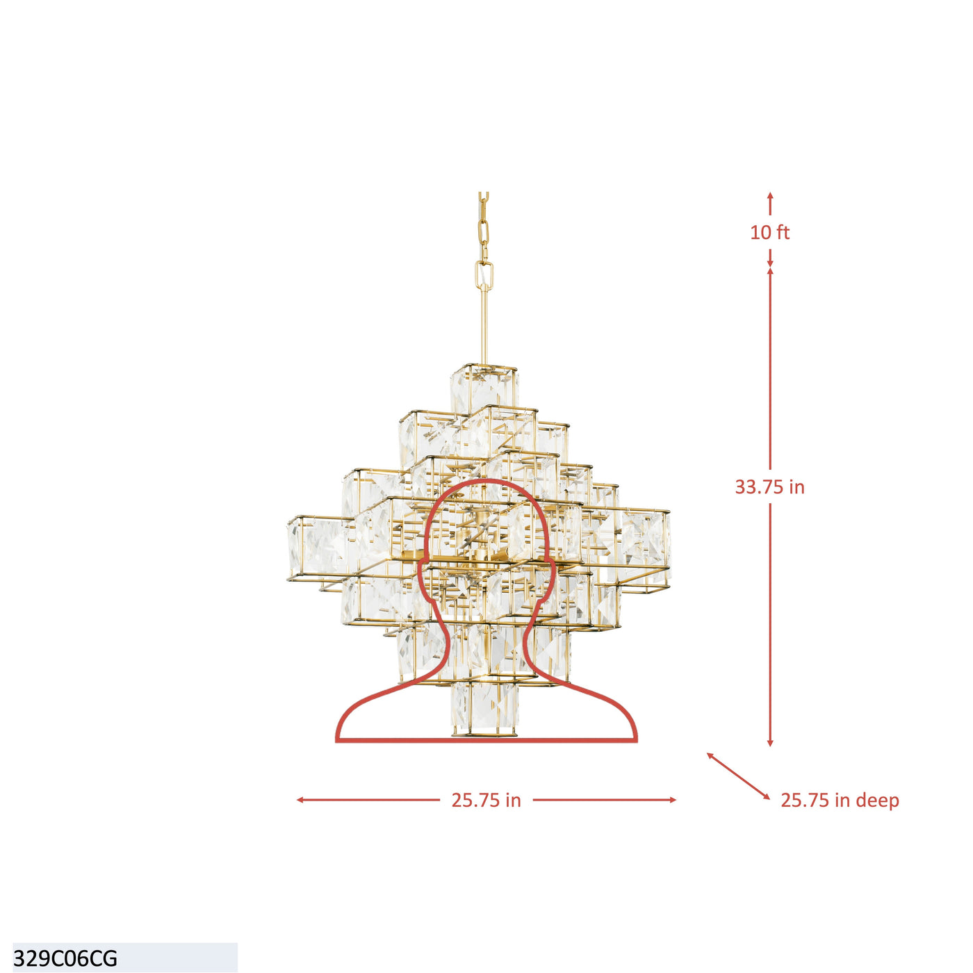 Cubic 6 Light Chandelier