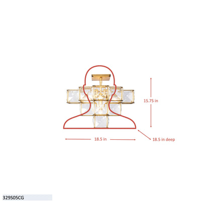 Cubic 5 Light Ceiling Fixture