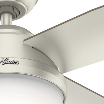 52 inch Dempsey Matte Nickel Damp Rated Ceiling Fan with LED Light Kit and Handheld Remote