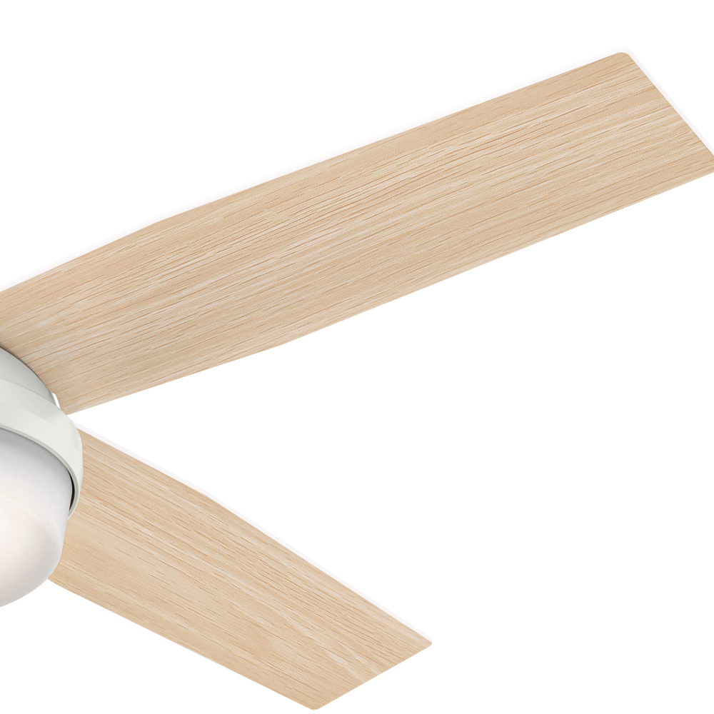 52 inch Dempsey Fresh White Damp Rated Ceiling Fan with LED Light Kit and Handheld Remote