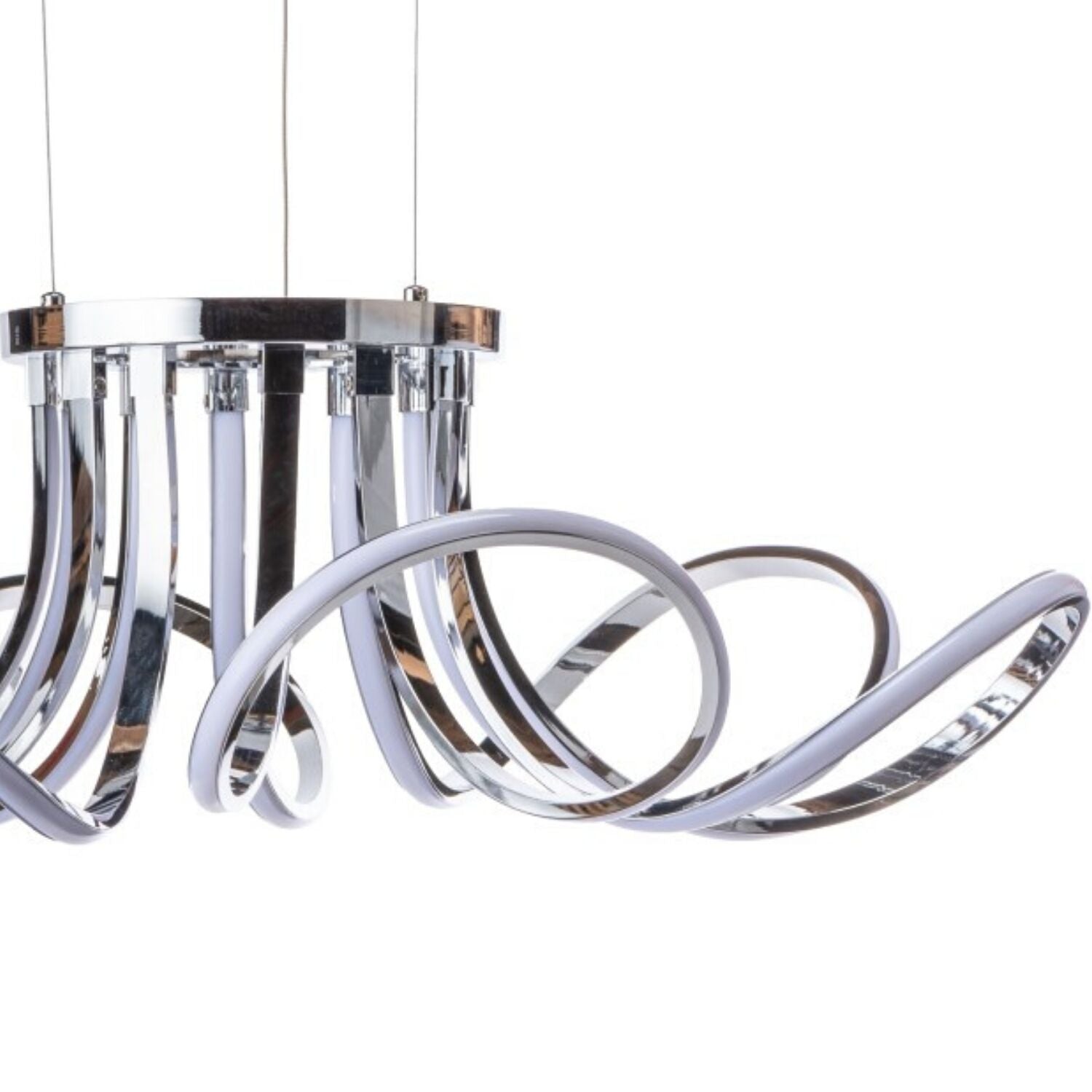 6 Petal Flower LED Strip Chandelier | Chrome and Dimmable