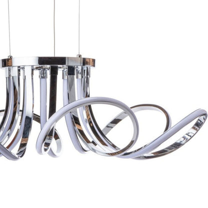 6 Petal Flower LED Strip Chandelier | Chrome and Dimmable