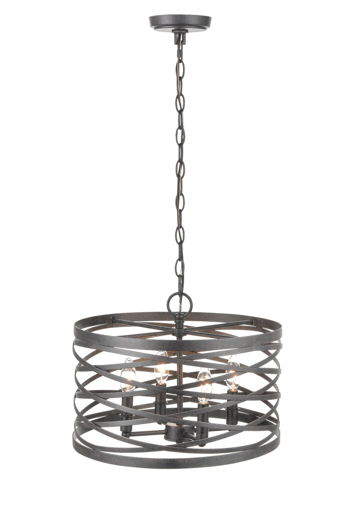 12'' None Weathered Iron 4 Light Pendant
