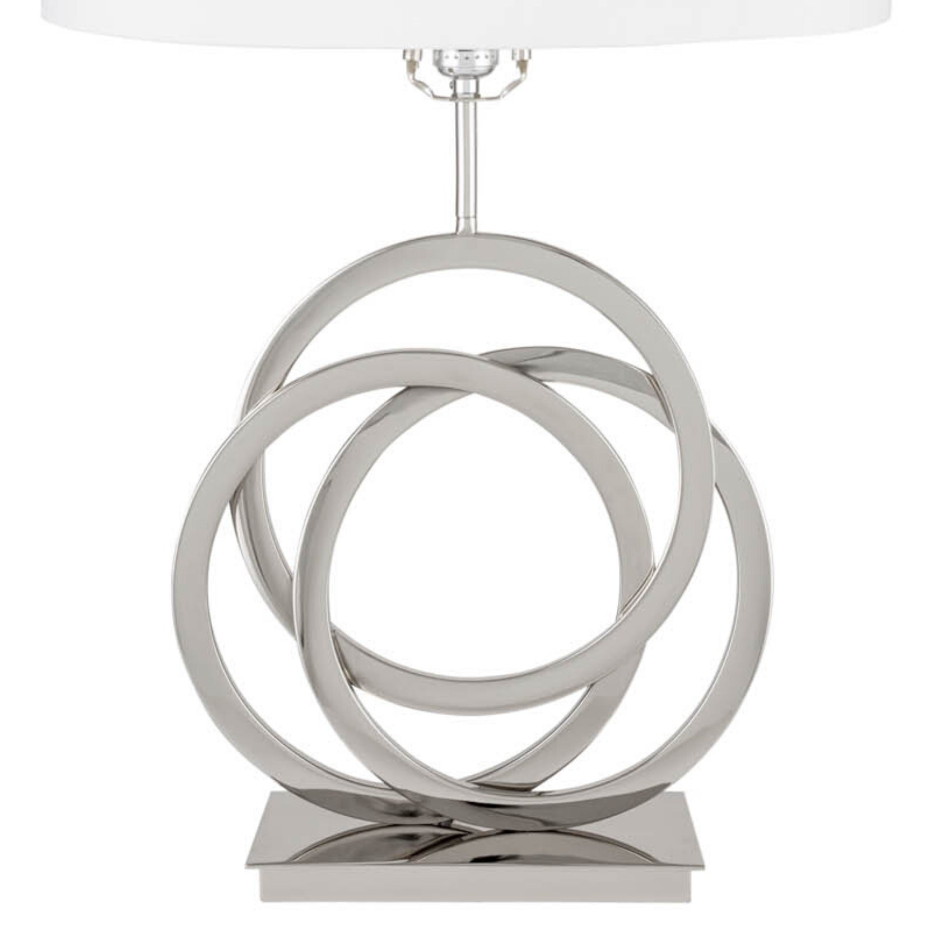 Chrome Circles Table Lamp | 1 Light | USB Charger