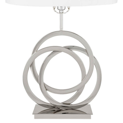 Chrome Circles Table Lamp | 1 Light | USB Charger