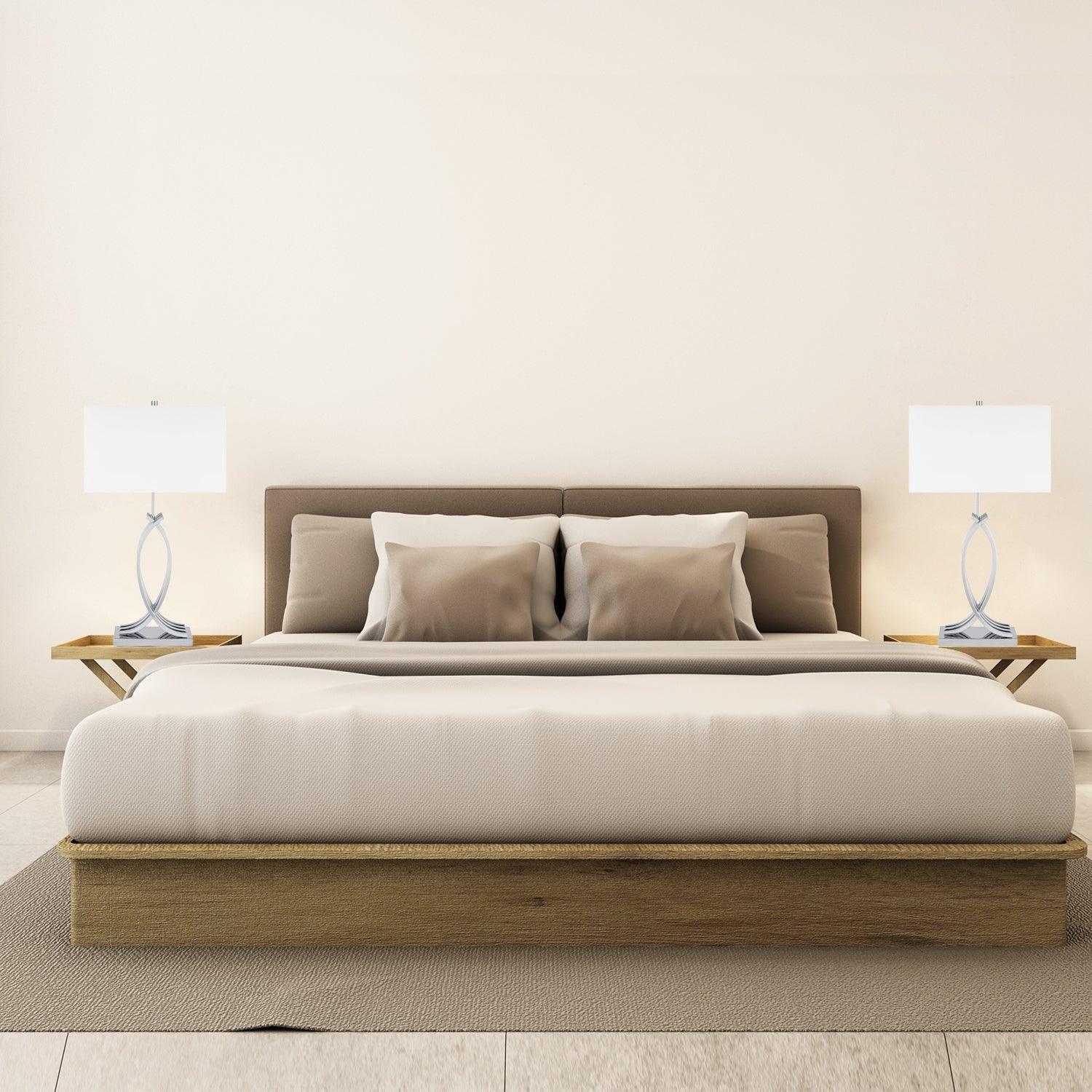 Unity in Chrome Table Lamp | 1 Light | USB Charger