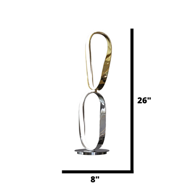 Prague Chrome & Gold Table Lamp | Natural White LED Strip & Touch Dimmer