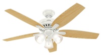52 inch Newsome Fresh White Ceiling Fan with LED Light Kit and Pull Chain